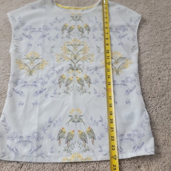 Ted Baker Women's Sonjja Papyrus Printed Woven Front T-Shirt 1 - Picture 10 of 11